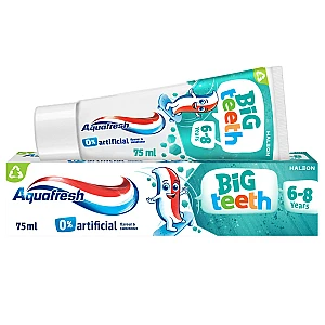 Aquafresh Kids Fluoride Toothpaste, Big Teeth Toothpaste, For Ages 6-8, 75ml