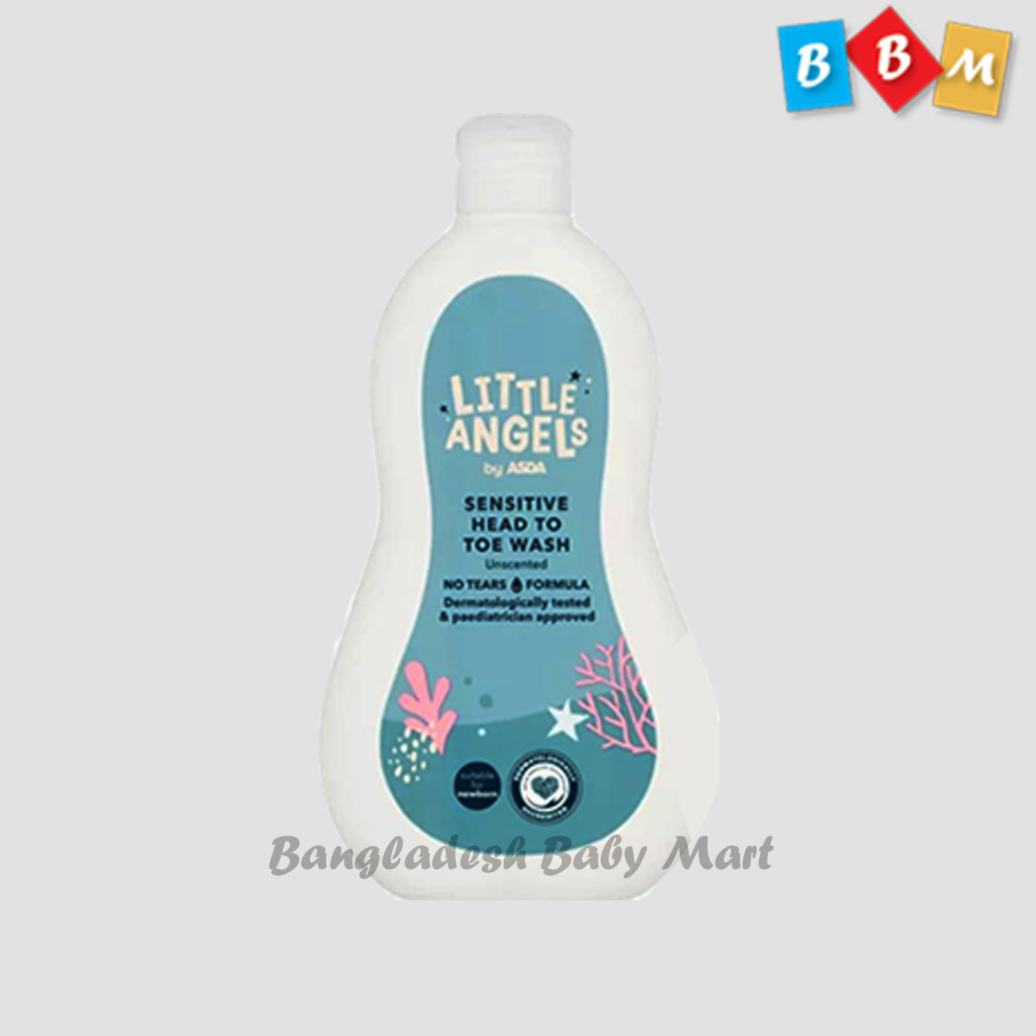 LITTLE ANGELS by ASDA Sensitive Head to Toe Wash Unscented 500ml